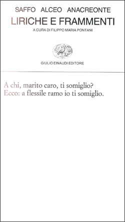 Copertina del libro Liriche e frammenti di Saffo, Alceo, Anacreonte