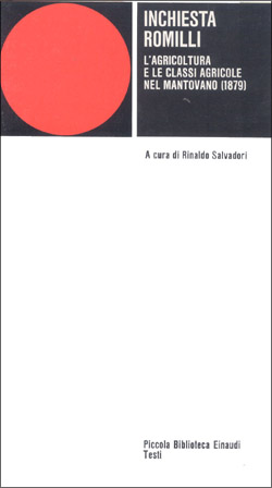 Copertina del libro Inchiesta Romilli. L’agricoltura e le classi agricole nel mantovano (1879) di VV.