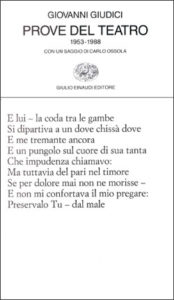 Copertina del libro Prove del teatro di Giovanni Giudici