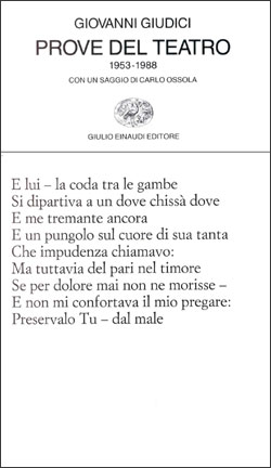 Copertina del libro Prove del teatro di Giovanni Giudici