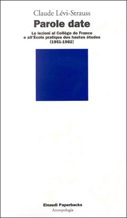 Copertina del libro Parole date di Claude Lévi-Strauss