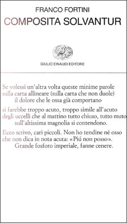 Copertina del libro Composita solvantur di Franco Fortini