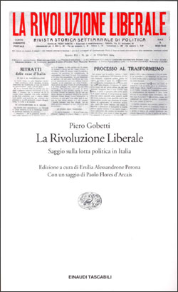 Copertina del libro La Rivoluzione Liberale di Piero Gobetti