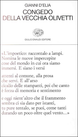 Copertina del libro Congedo della vecchia Olivetti di Gianni D'Elia