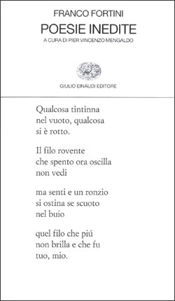 Copertina del libro Poesie inedite di Franco Fortini