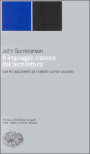 Copertina del libro Il linguaggio classico dell’architettura di John Summerson