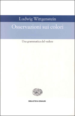 Copertina del libro Osservazioni sui colori di Ludwig Wittgenstein