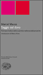 Copertina del libro Saggio sul dono di Marcel Mauss