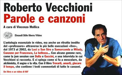 Copertina del libro Parole e canzoni di Roberto Vecchioni