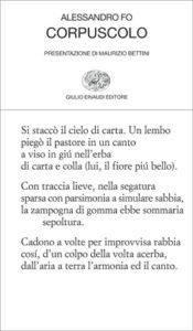 Copertina del libro Corpuscolo di Alessandro Fo