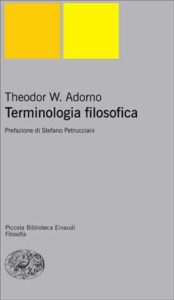 Copertina del libro Terminologia filosofica di Theodor W. Adorno