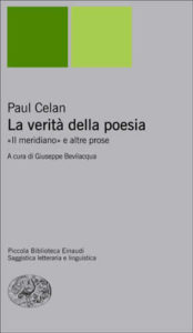 Copertina del libro La verità della poesia di Paul Celan