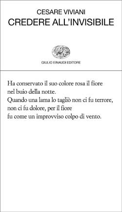 Credere All Invisibile Cesare Viviani Giulio Einaudi Editore Collezione Di Poesia