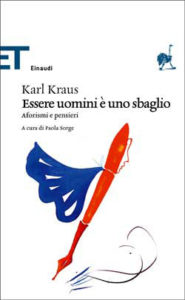 Copertina del libro Essere uomini è uno sbaglio di Karl Kraus