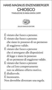 Copertina del libro Chiosco di Hans Magnus Enzensberger