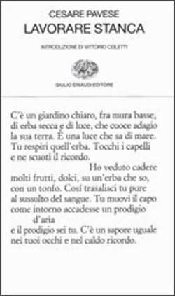 Copertina del libro Lavorare stanca di Cesare Pavese