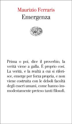 Copertina del libro Emergenza di Maurizio Ferraris