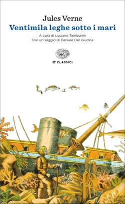 Copertina del libro Ventimila leghe sotto i mari di Jules Verne