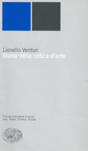 Copertina del libro Storia della critica d’arte di Lionello Venturi