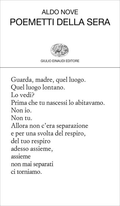 Copertina del libro Poemetti della sera di Aldo Nove