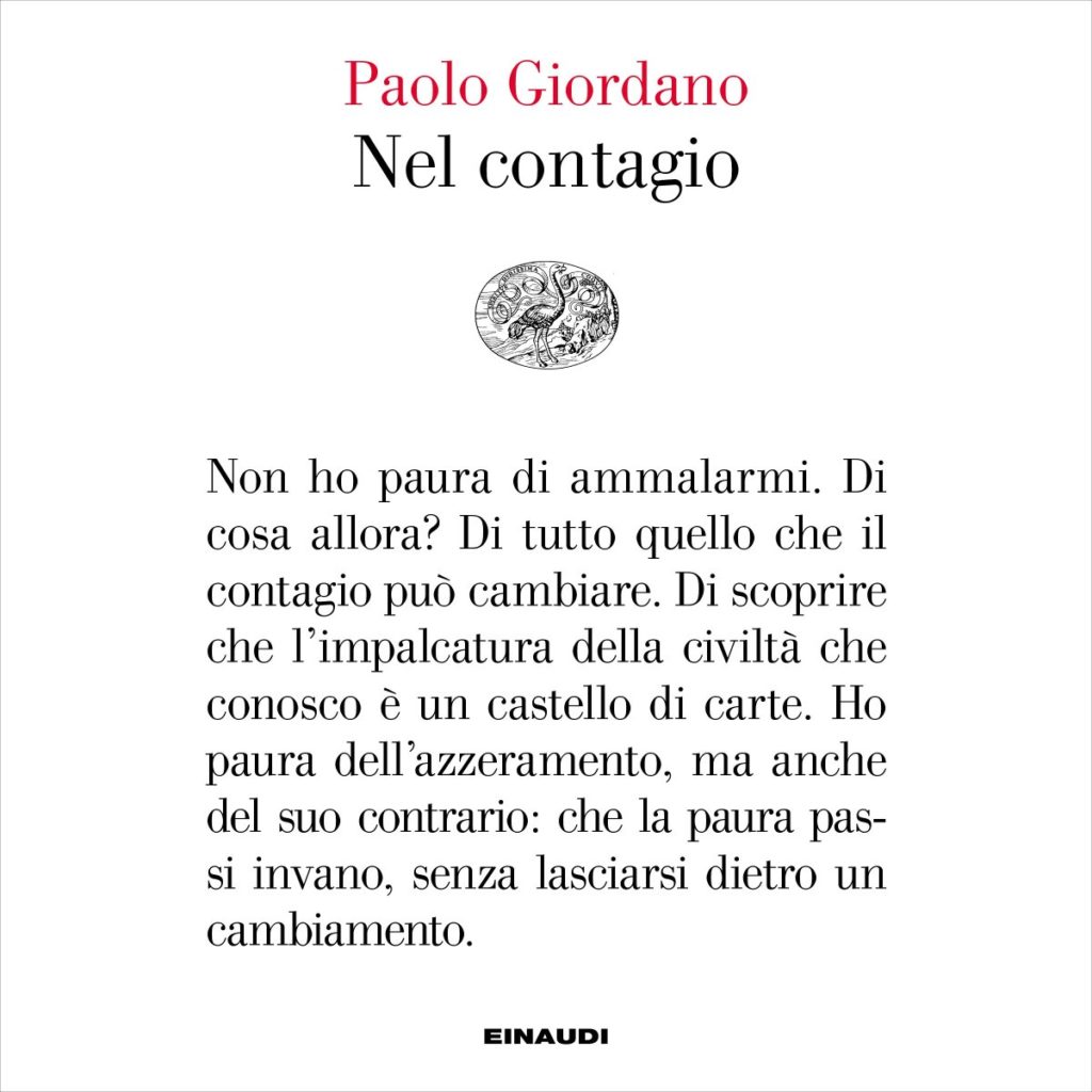 Copertina del libro Nel contagio di Paolo Giordano
