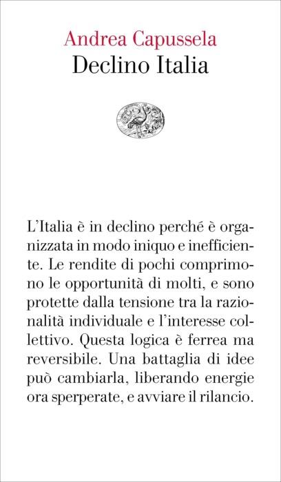 Copertina del libro Declino Italia di Andrea Capussela