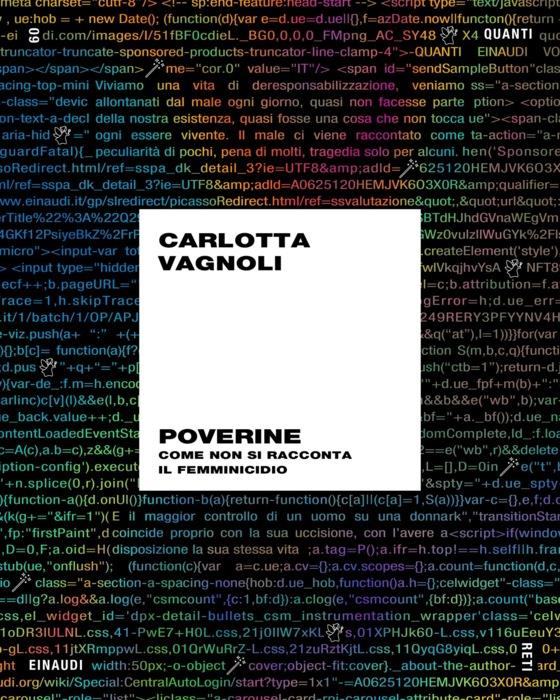 Copertina del libro Poverine di Carlotta Vagnoli