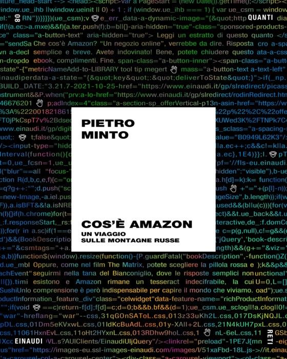 Copertina del libro Cos’è Amazon di Pietro Minto