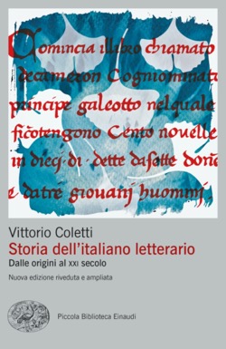 Copertina del libro Storia dell’italiano letterario di Vittorio Coletti