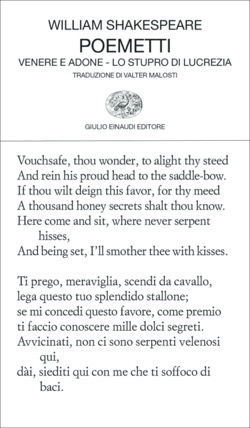 Copertina del libro Poemetti di William Shakespeare