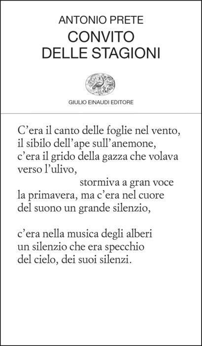 Copertina del libro Convito delle stagioni di Antonio Prete
